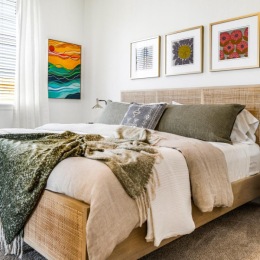 a bed with a blanket on it